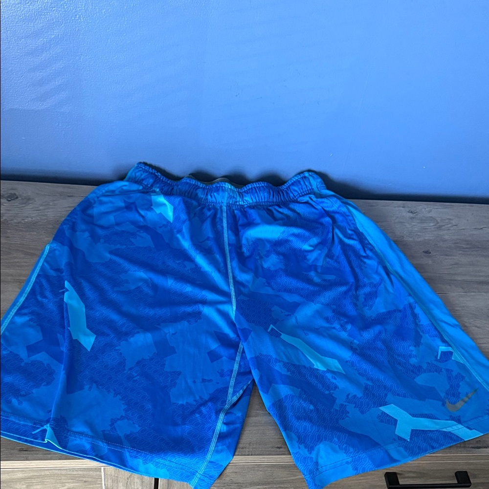 Blue Patterned Nike Shorts